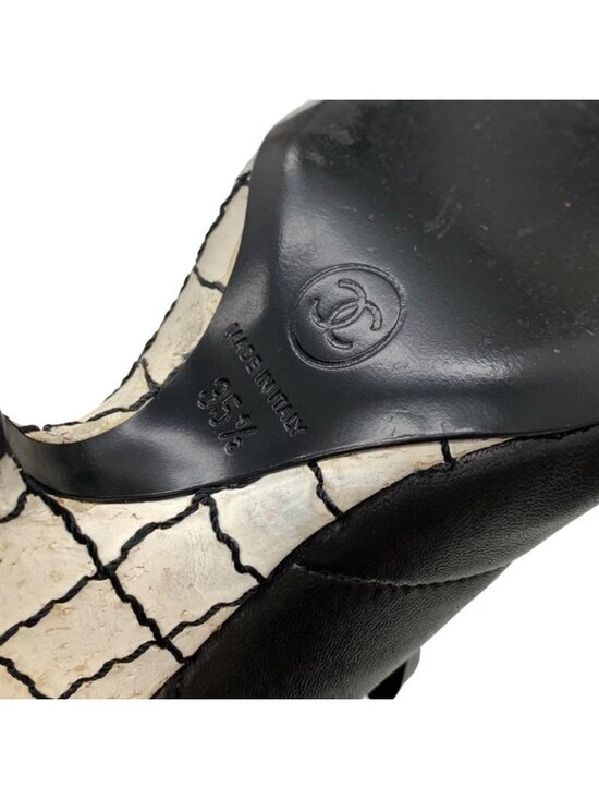 CHANEL Leather Camellia COCO Mark Short Boots 35.5 Black  Chanel Boots Short Shoes Leather Black Camellia Coco Mark